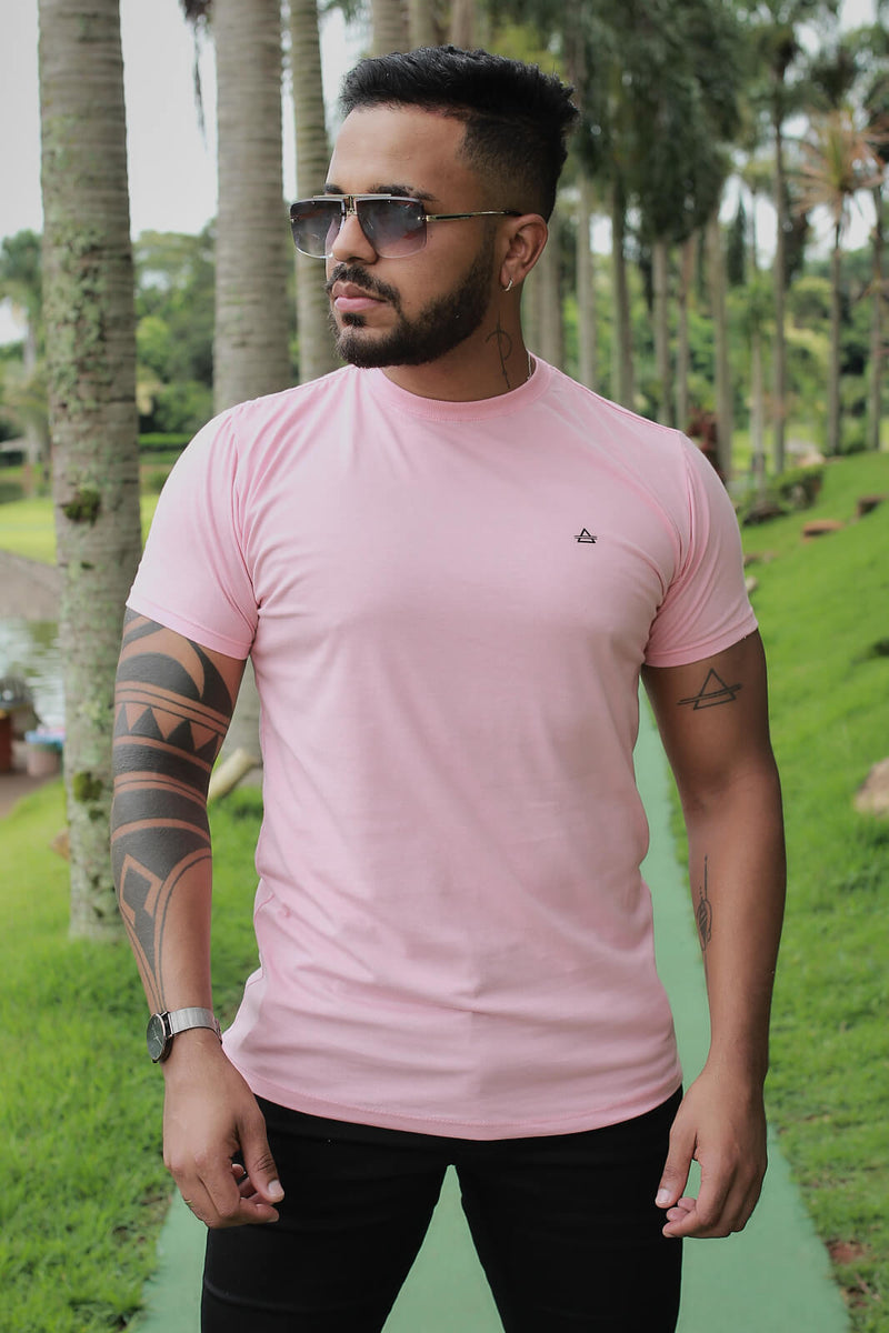Camiseta Slim fit Basic Rosa