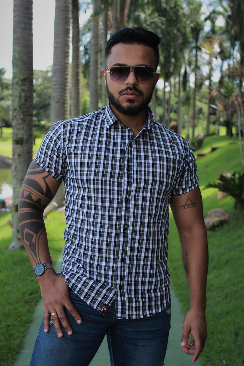 Camisa Slim Fit Algodão Premium Cairo Xadrez