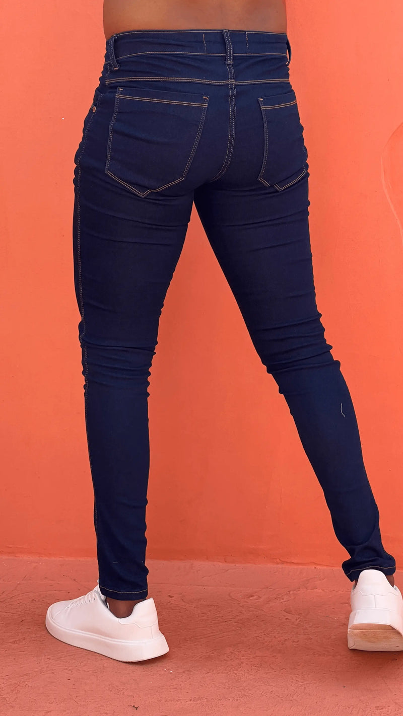 Calça jeans Premim Azul lisa 5% de elastano ref 03