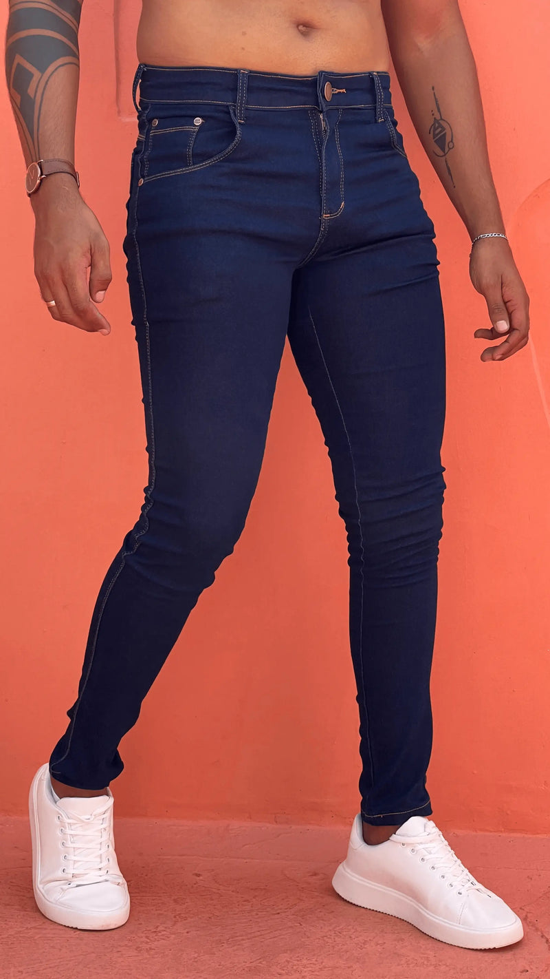 Calça jeans Premim Azul lisa 5% de elastano ref 03