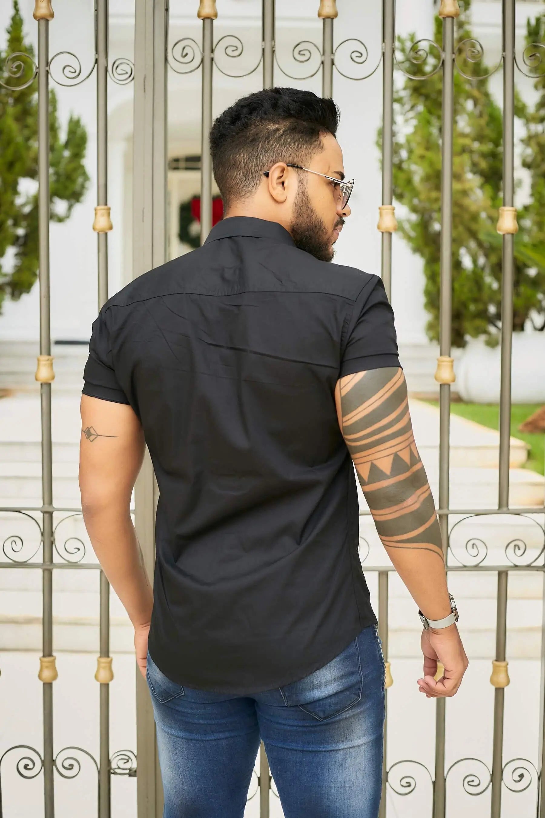Camisa slim fit Black 100 % Algodão