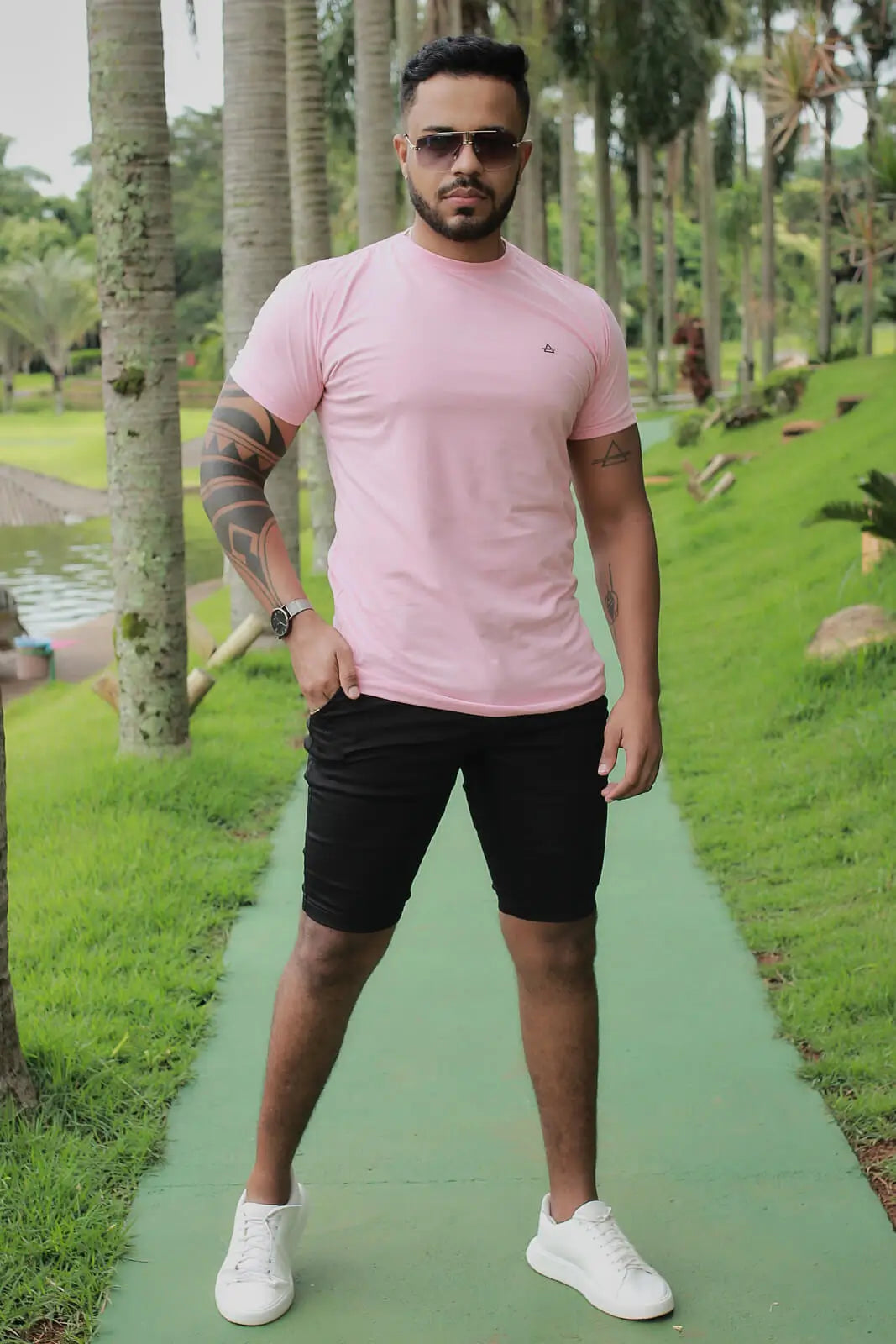 Camiseta Slim fit Basic Rosa