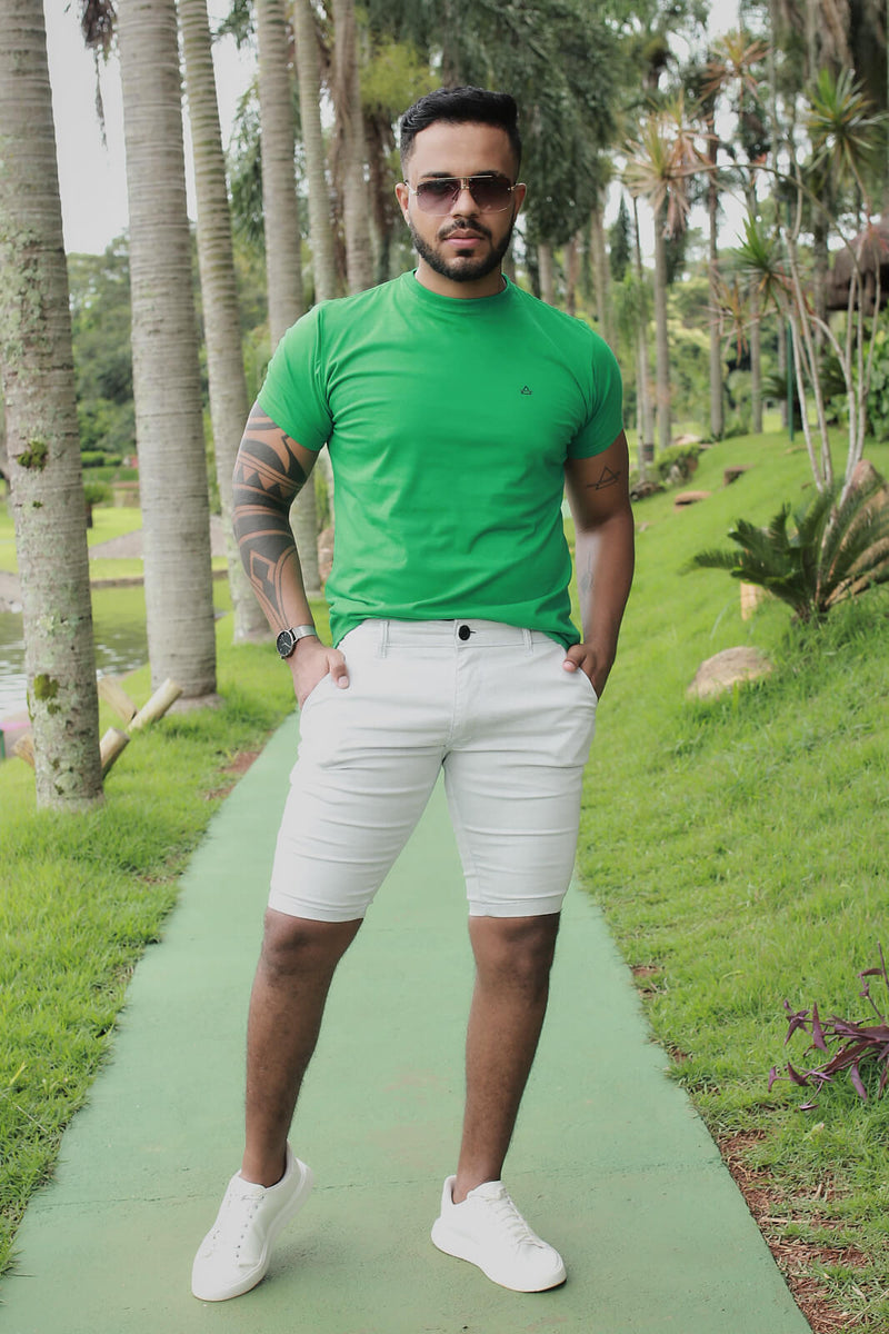 Camiseta Slim fit Basic Premium Verde Bandeira