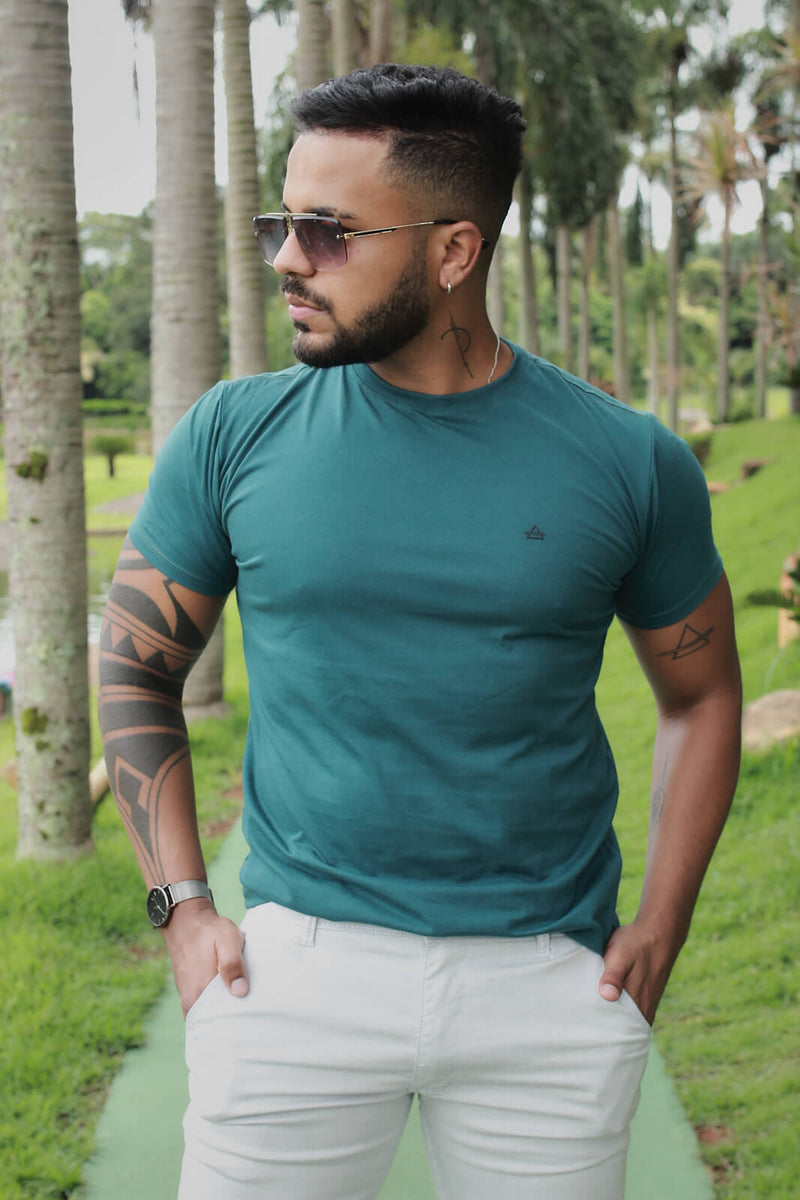 Camiseta Slim fit Basic Premium Verde Ôliva