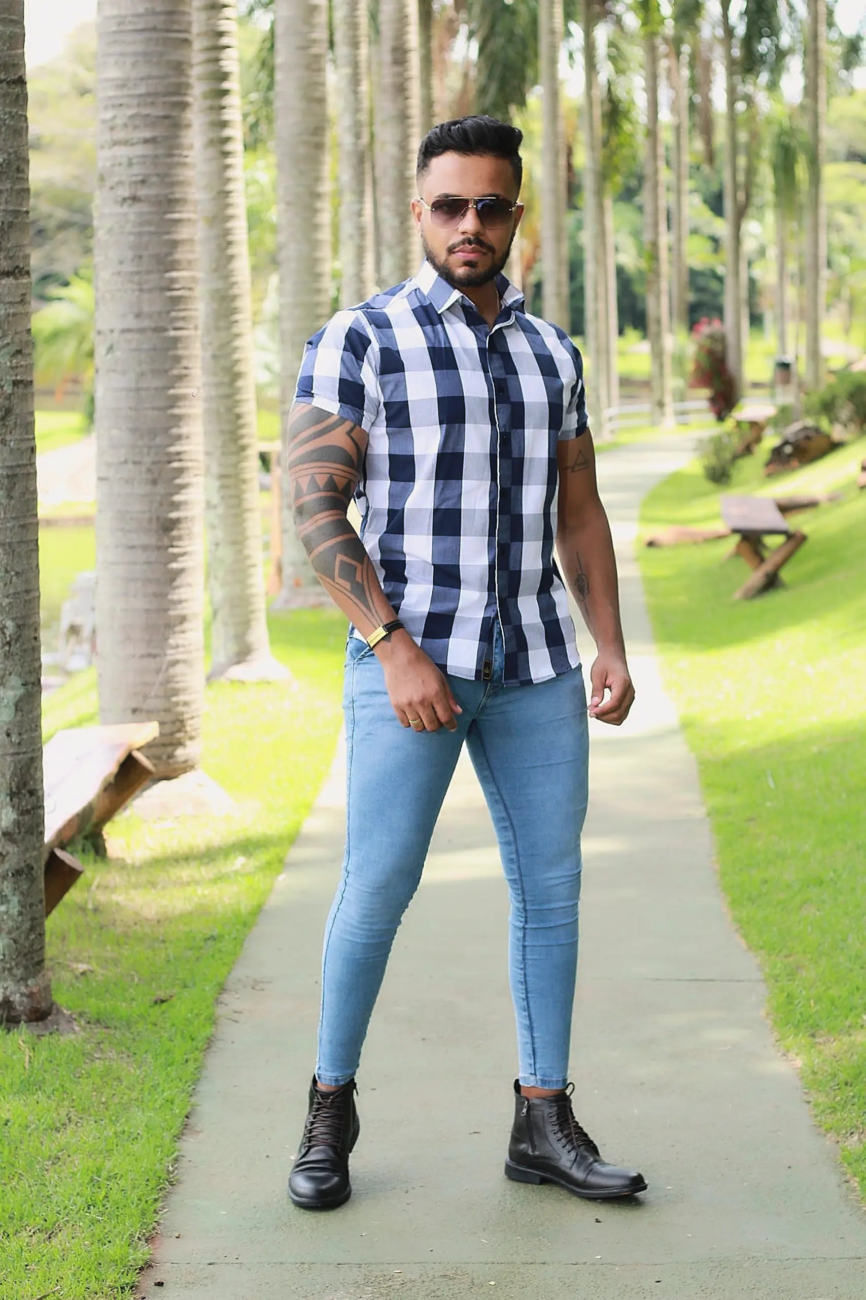 Camisa Slim Fit Xadrez Premium Ascend