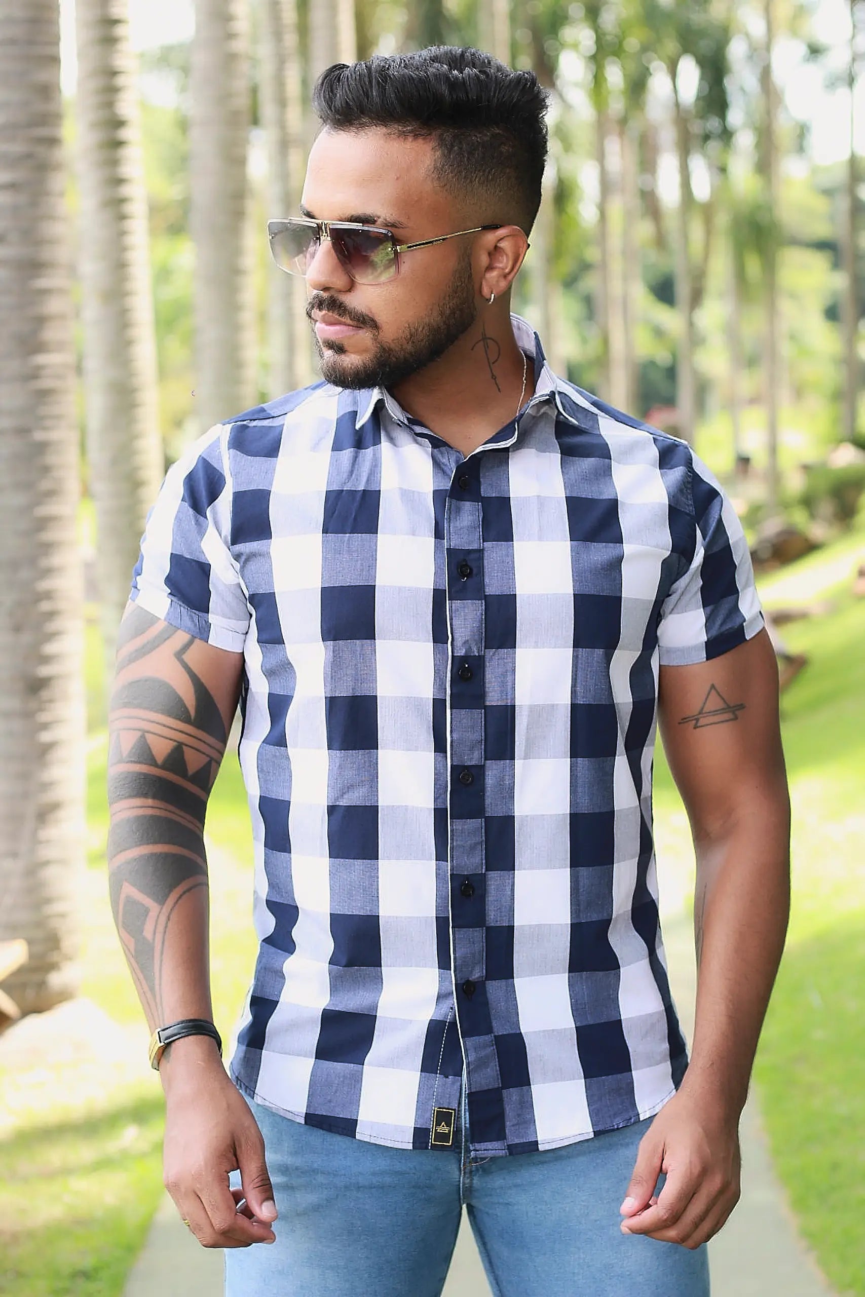 Camisa Slim Fit Xadrez Premium Ascend