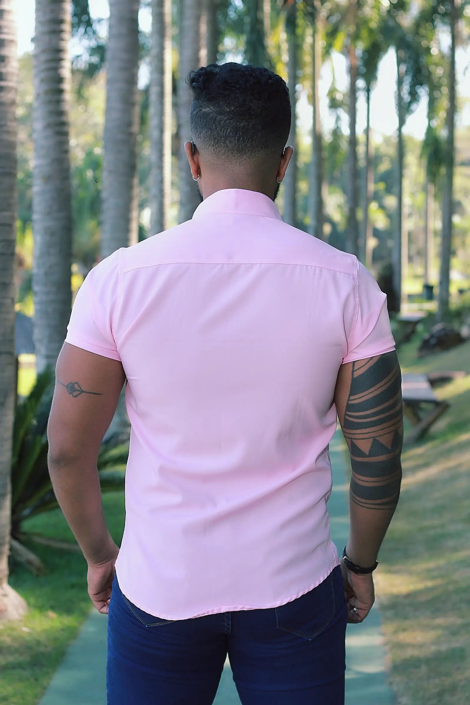 Camisa Slim Fit Lisa Rosa BêBê Passa Facil (Não Amarrota)