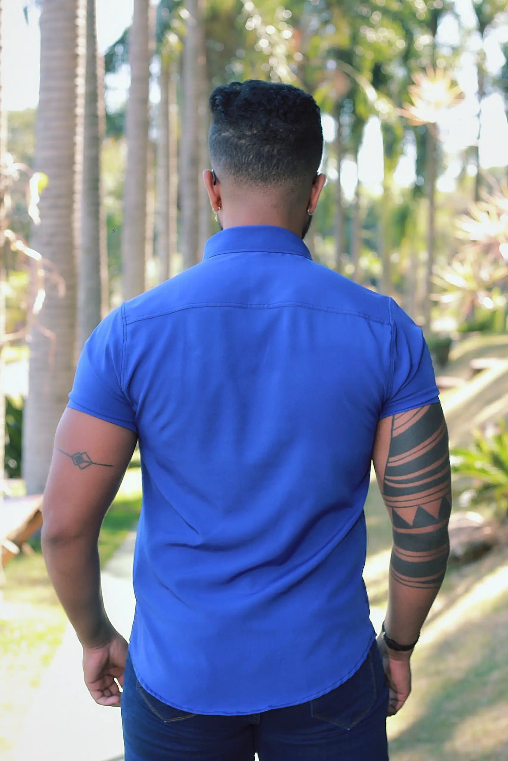 Camisa Slim Fit Lisa  Azul Caneta Passa Facil (Não Amarrota)