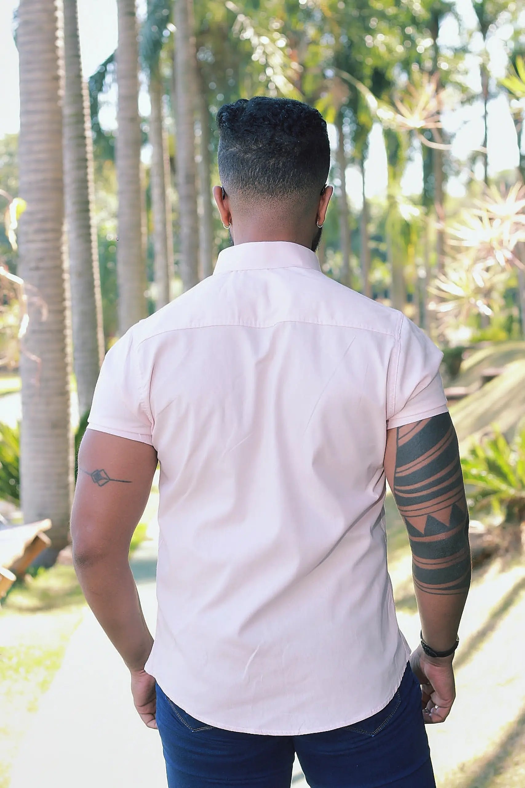 Camisa Slim fit Algodão Premium Rose Gold com Elastano