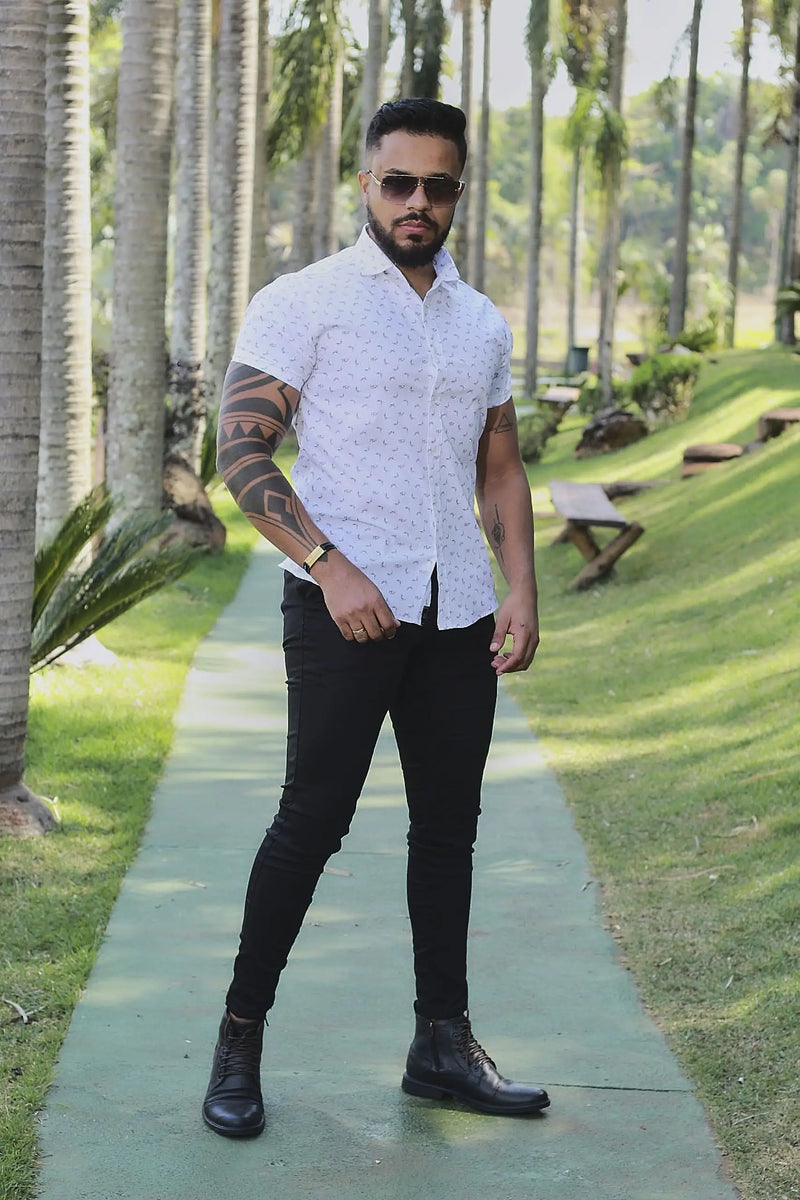 Camisa Slim fit Siena Uomo Cinza