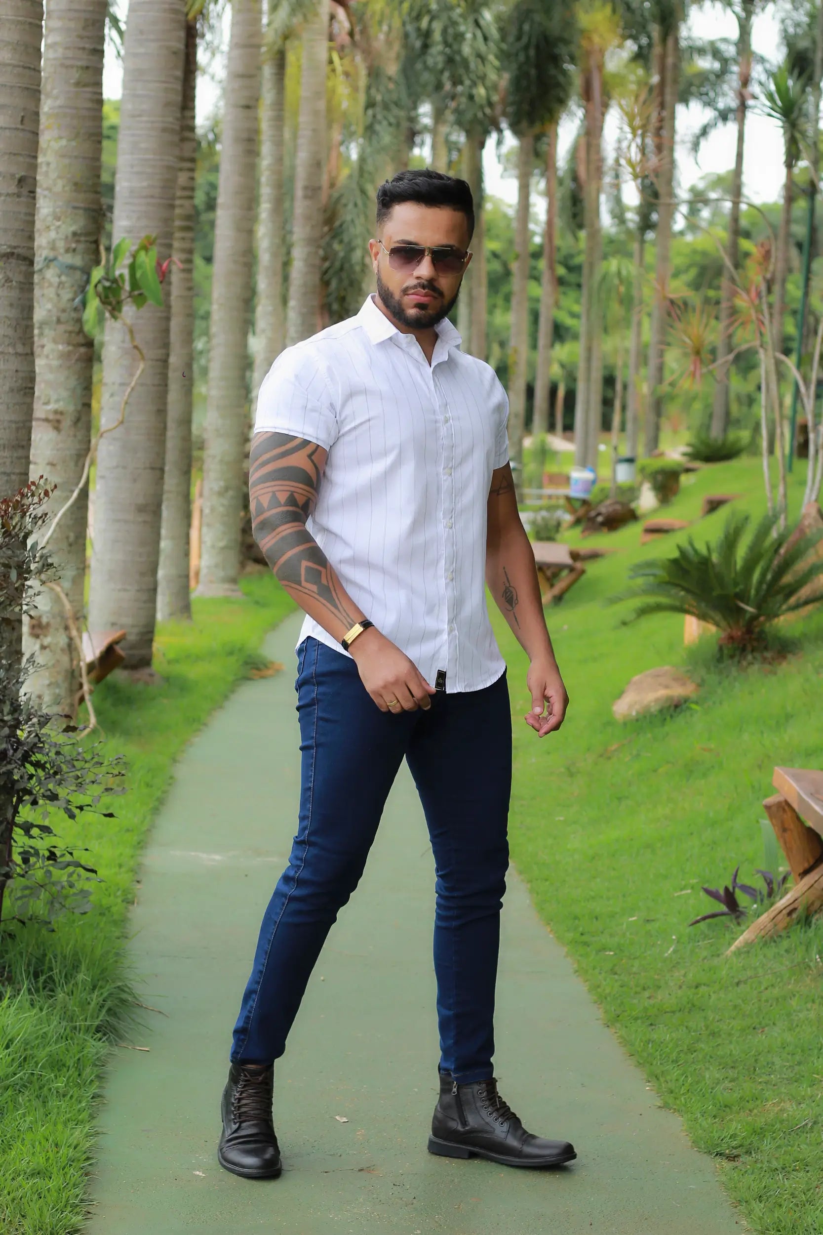Camisa Slim Fit  Essence Riscas