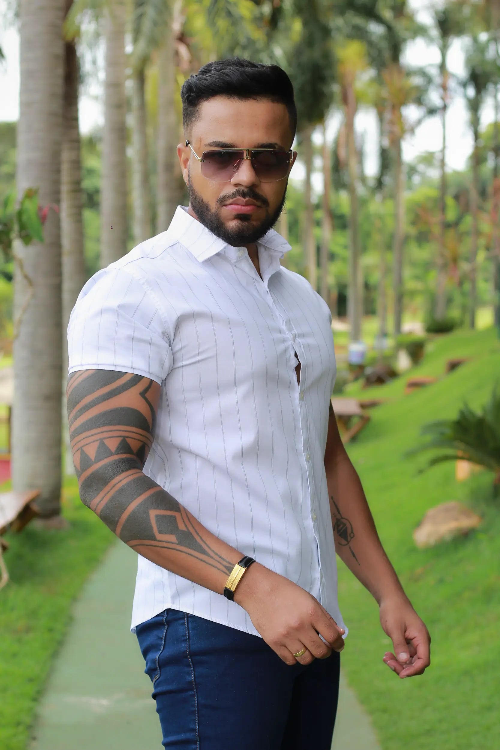 Camisa Slim Fit  Essence Riscas