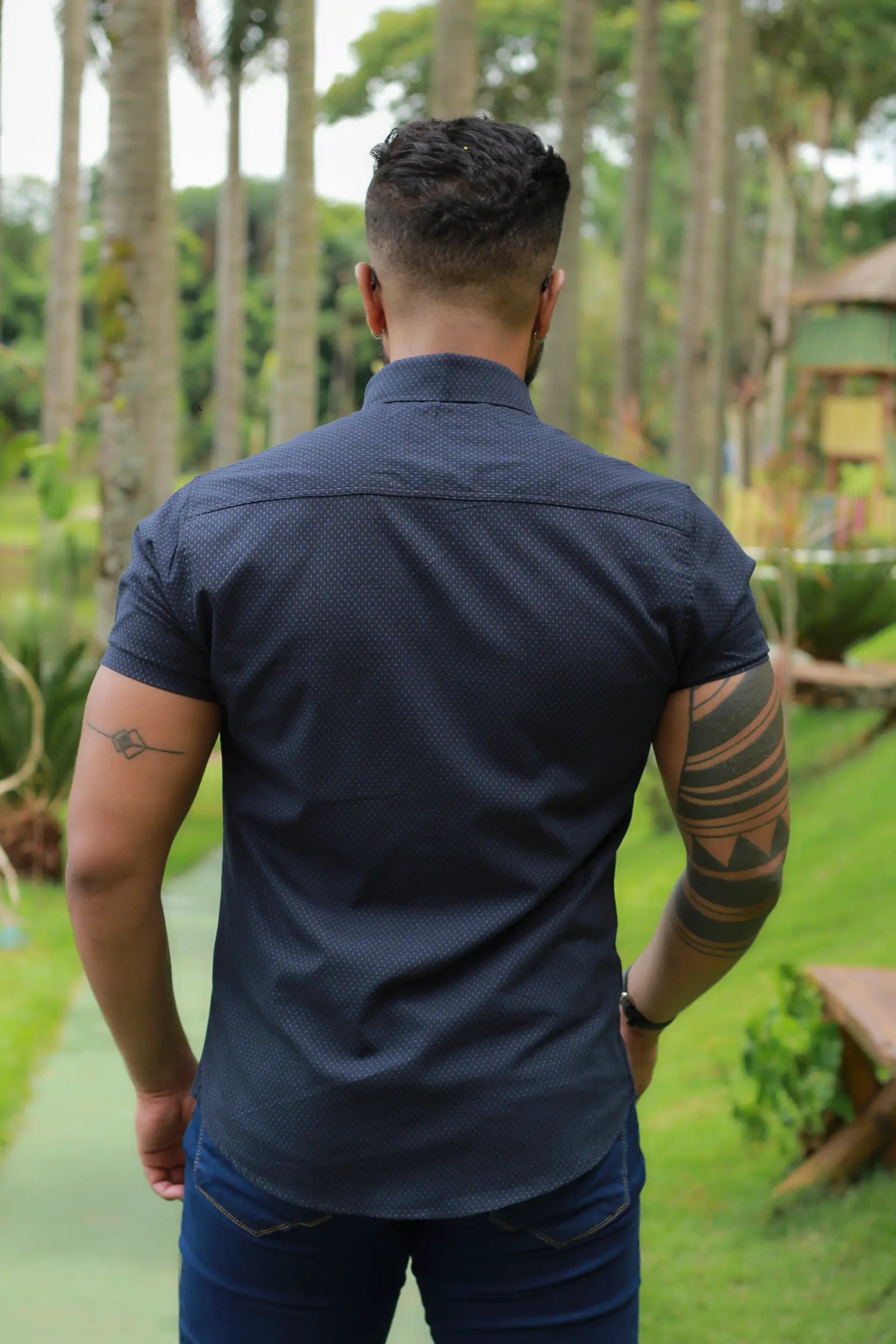 Camisa Slim Fit Ascend Azul