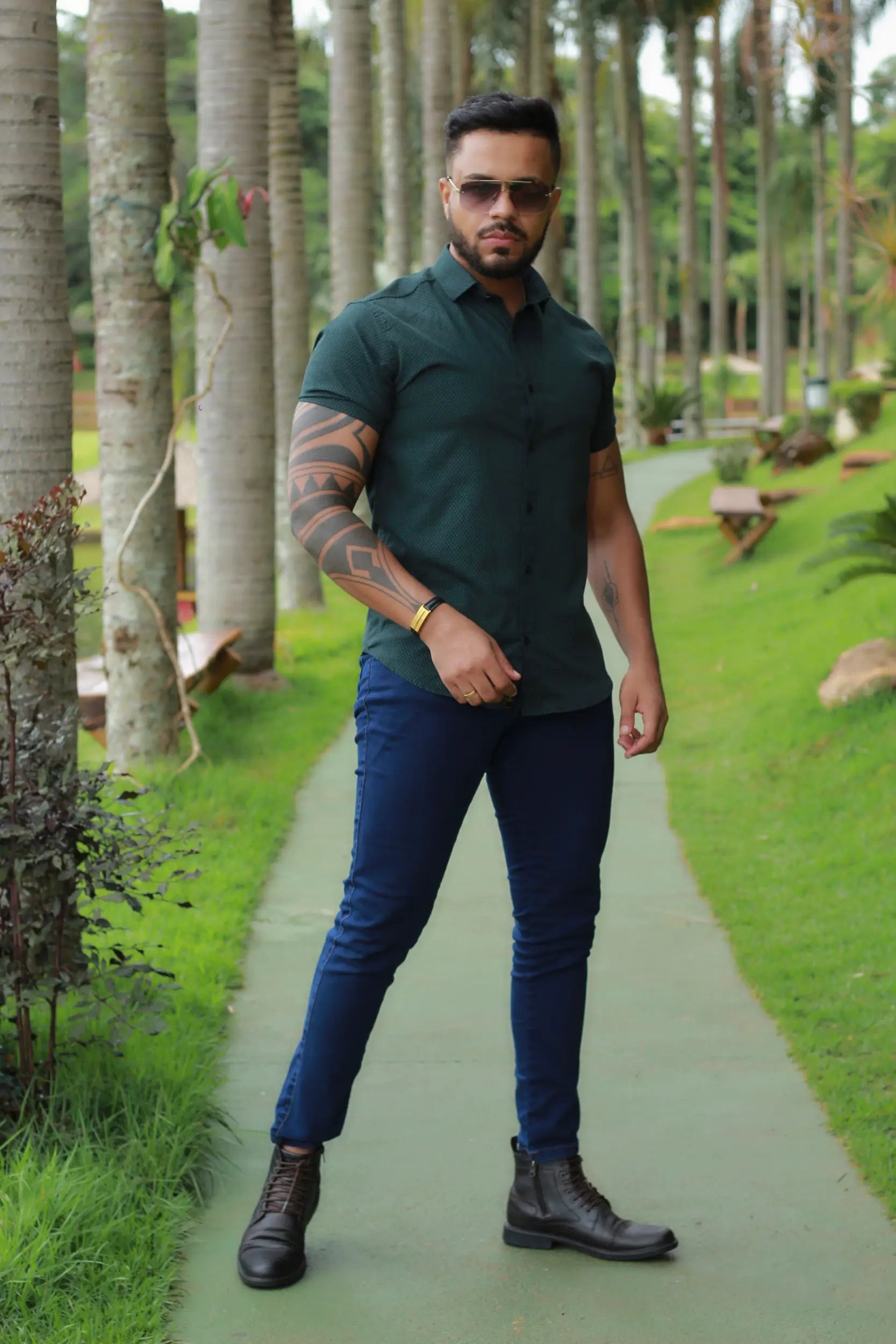 Camisa Slim Fit Ascend Verde