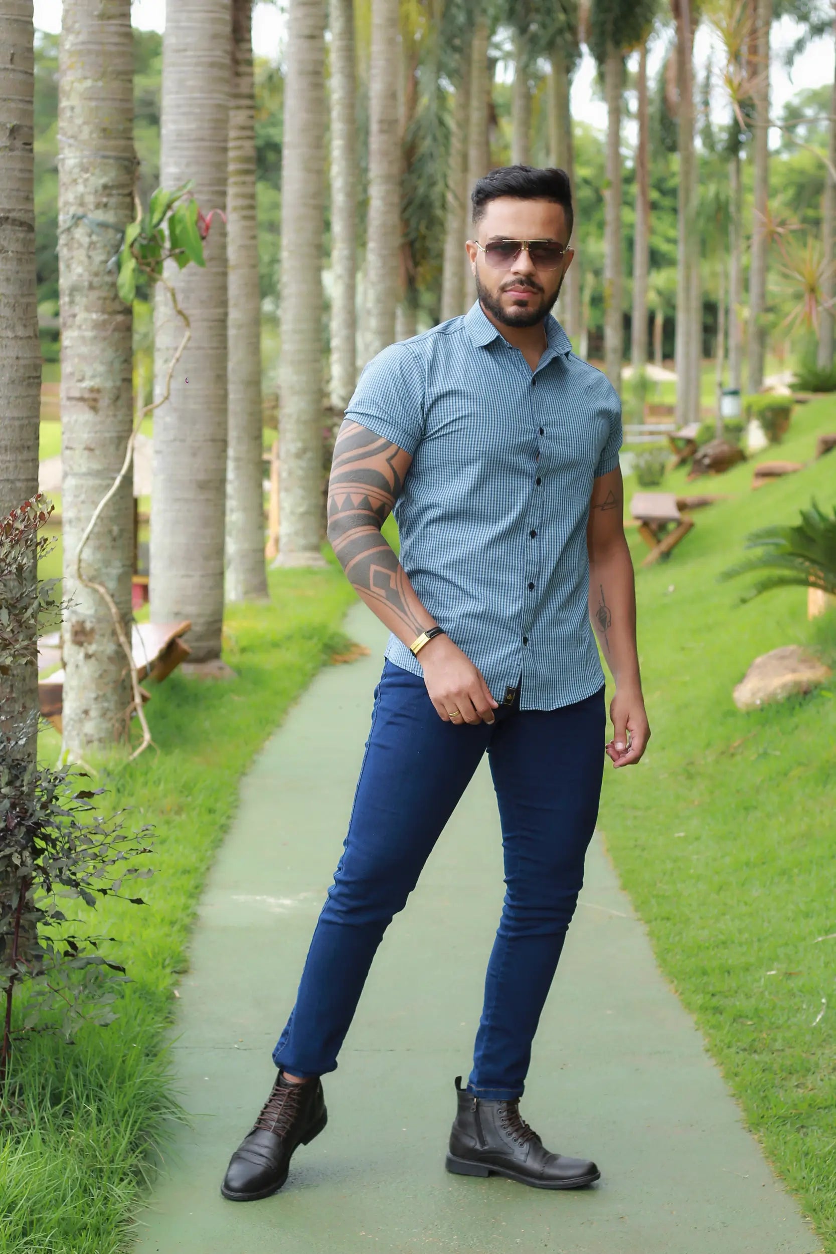 Camisa Slim Fit Horizon Xadrez