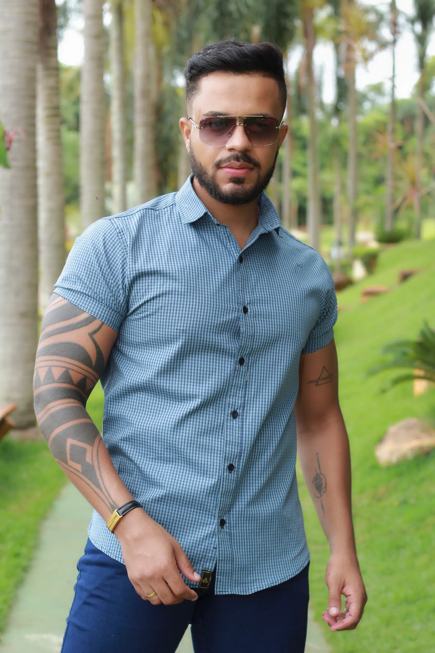 Camisa Slim Fit Horizon Xadrez