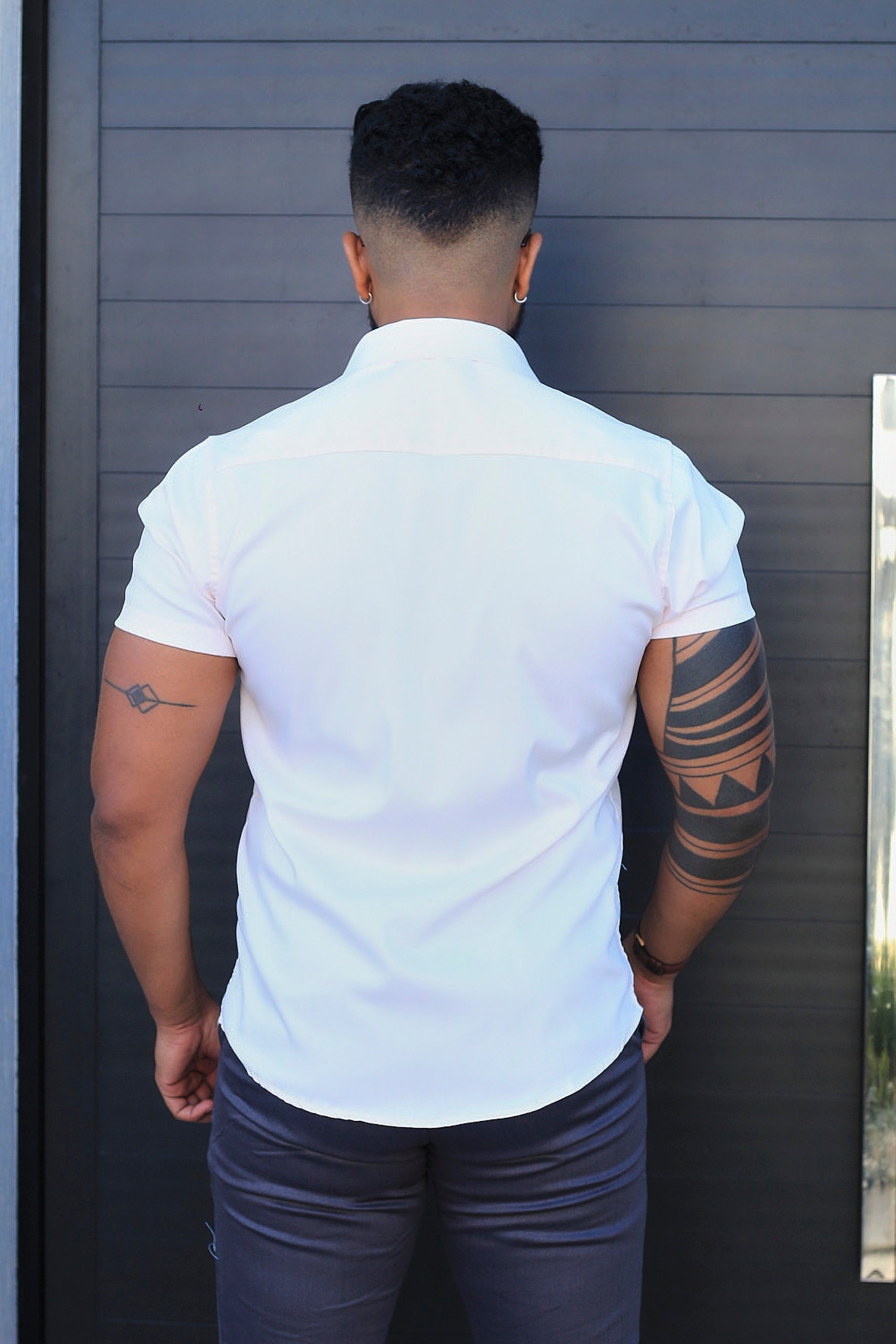 Camisa Slim Fit Camisa Tecnológica Acetinada que não Amassa Armani Rosa BB