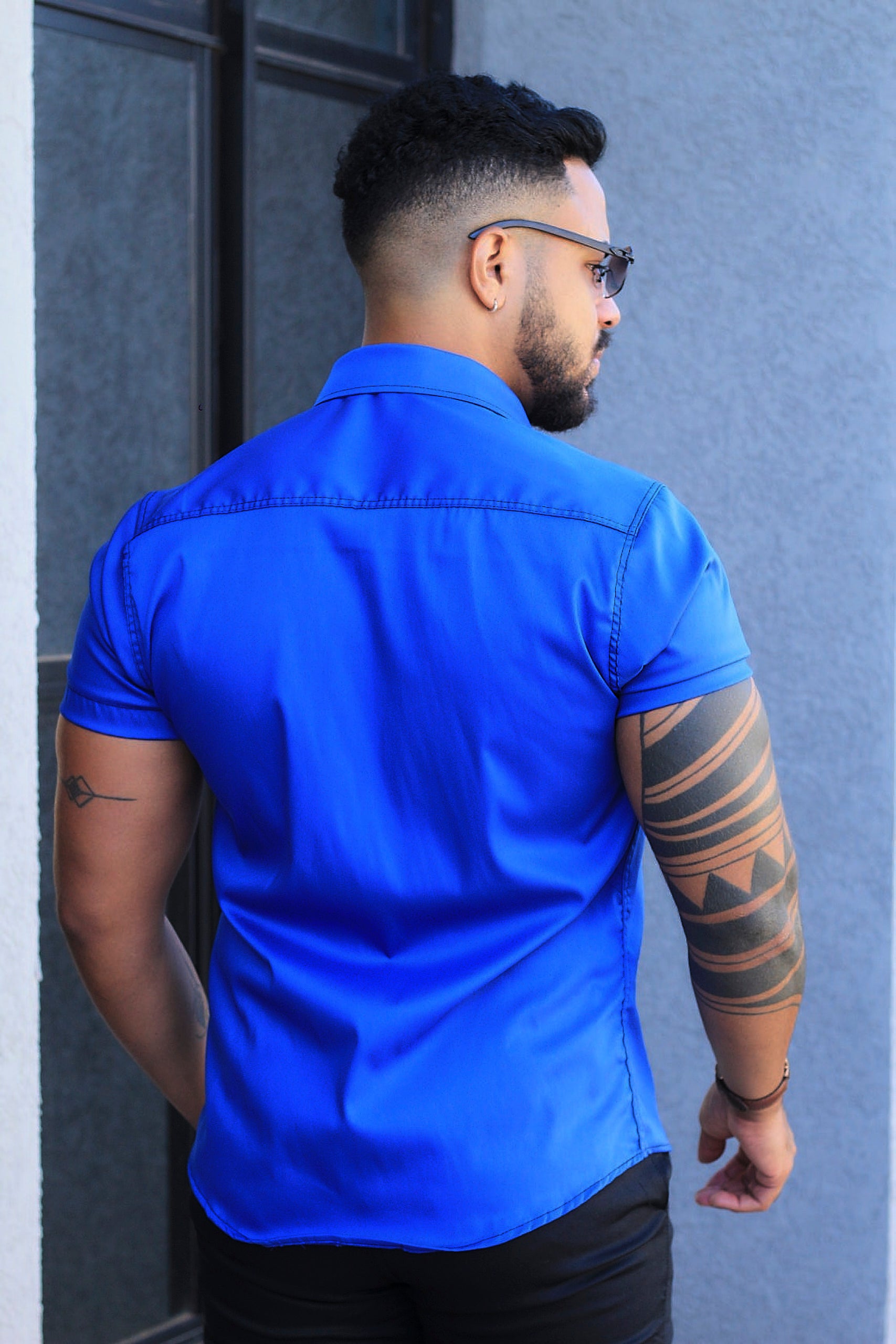 Camisa Slim Fit Camisa Tecnológica Acetinada que não Amassa Armani