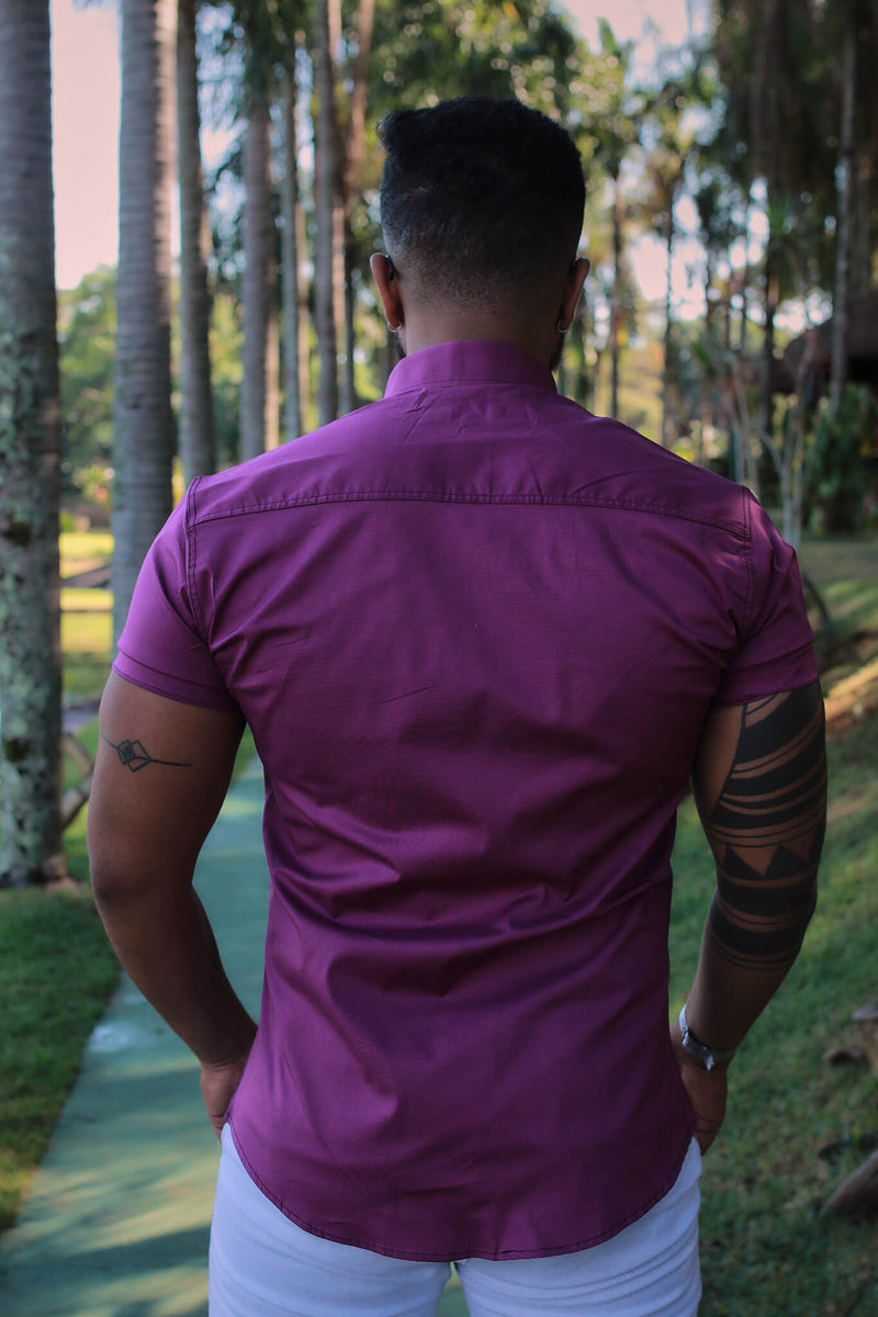 Camisa Slim Fit  Violet Algodão Premium