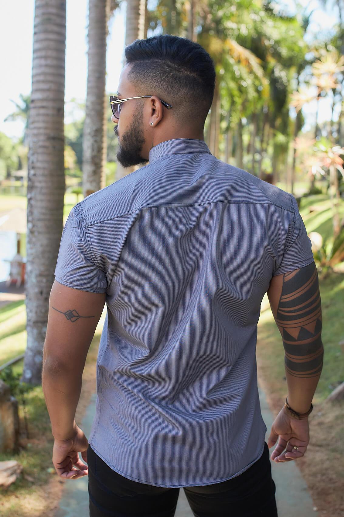 Camisa slim fit REF 825 GOLA PADRE - invictacamisaria