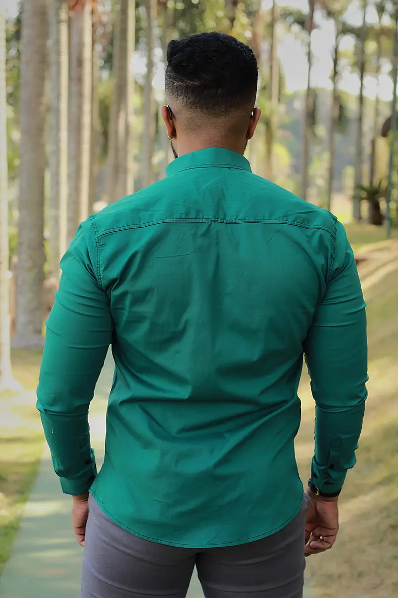 Camisa slim fit Verde Esmeralda