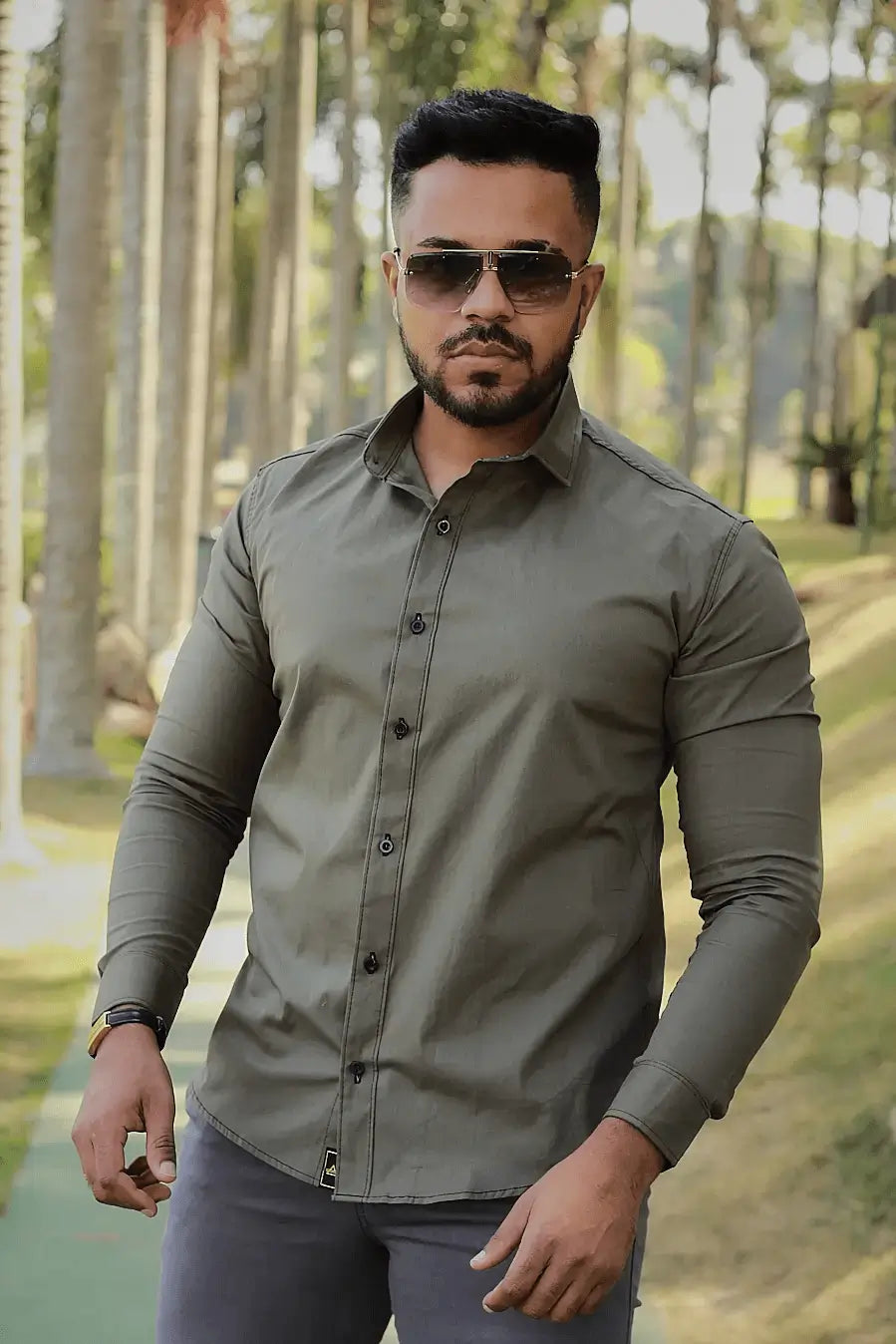 KIT 3 Manga Longa Branca/ Preta / Verde Militar Premium Com Elastano