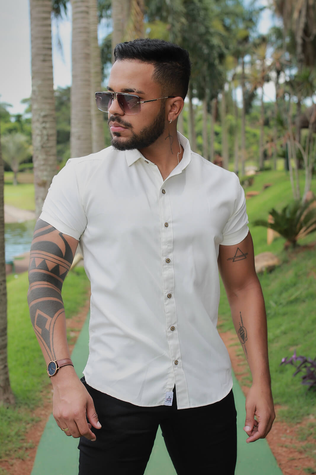 Camisa Slim Fit Porto Premium Com Elastano