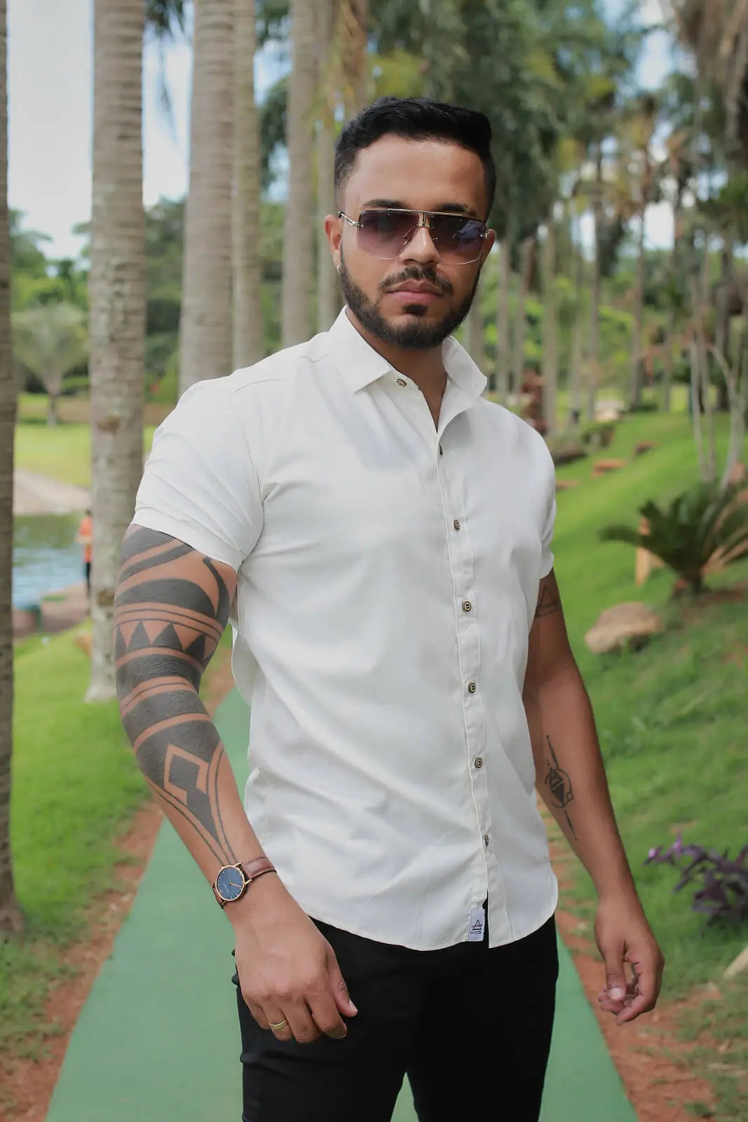 Kit 2 Camisas Slim Fit Premium com Elastano 89,99 / Preta Lisa /Porto Amarela