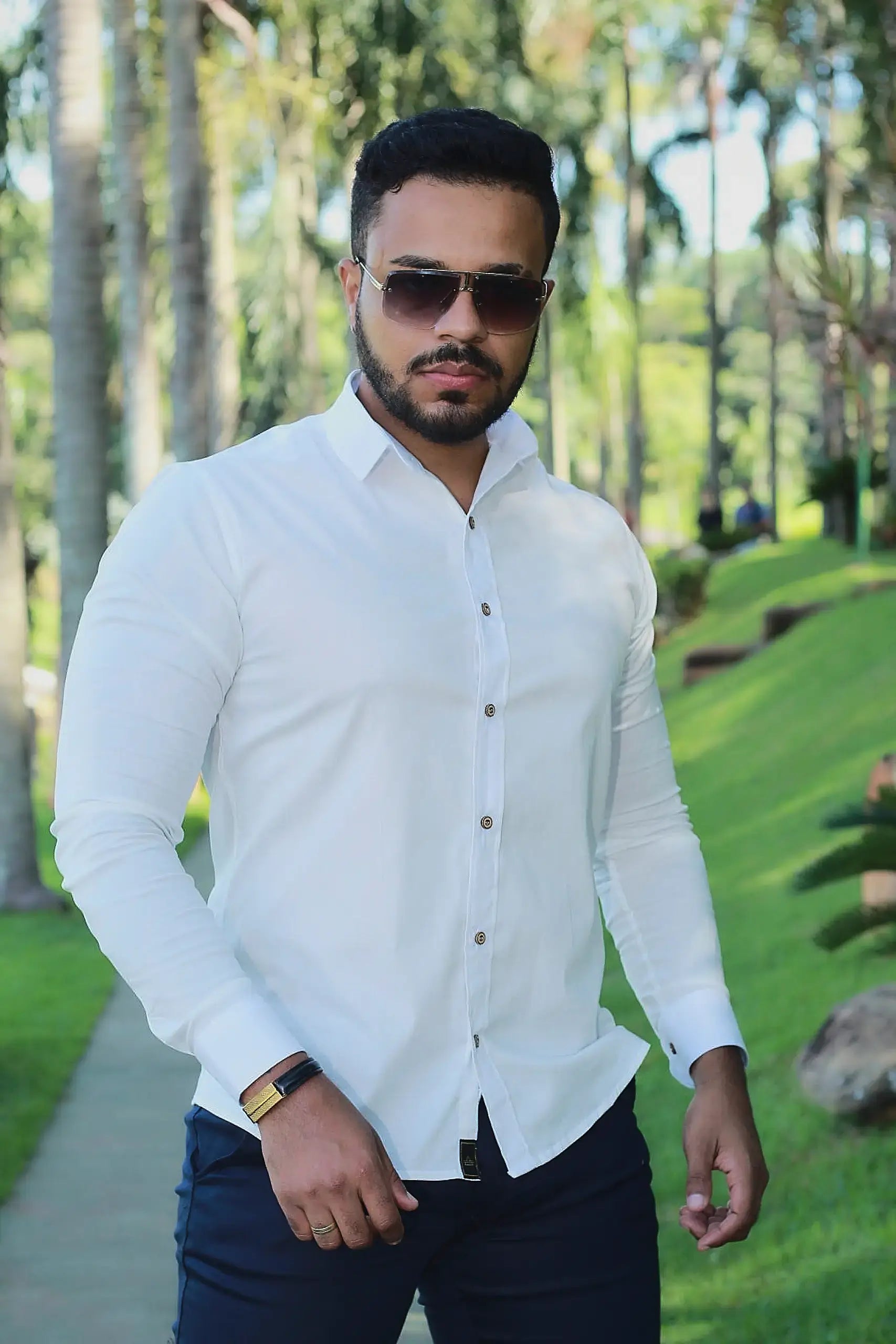 KIT 3 Manga Longa Preto / Branco /Off Com Elastano Premium