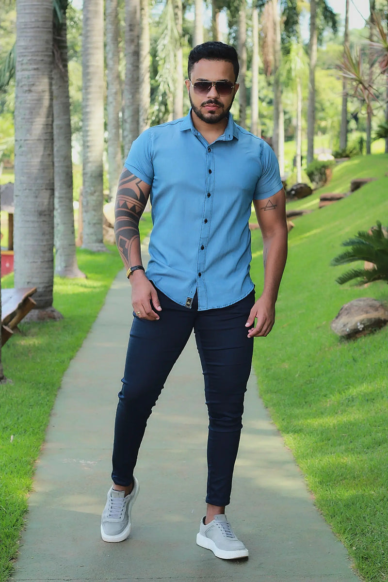 Camisa Slim Fit com Elastano Legacy Premium