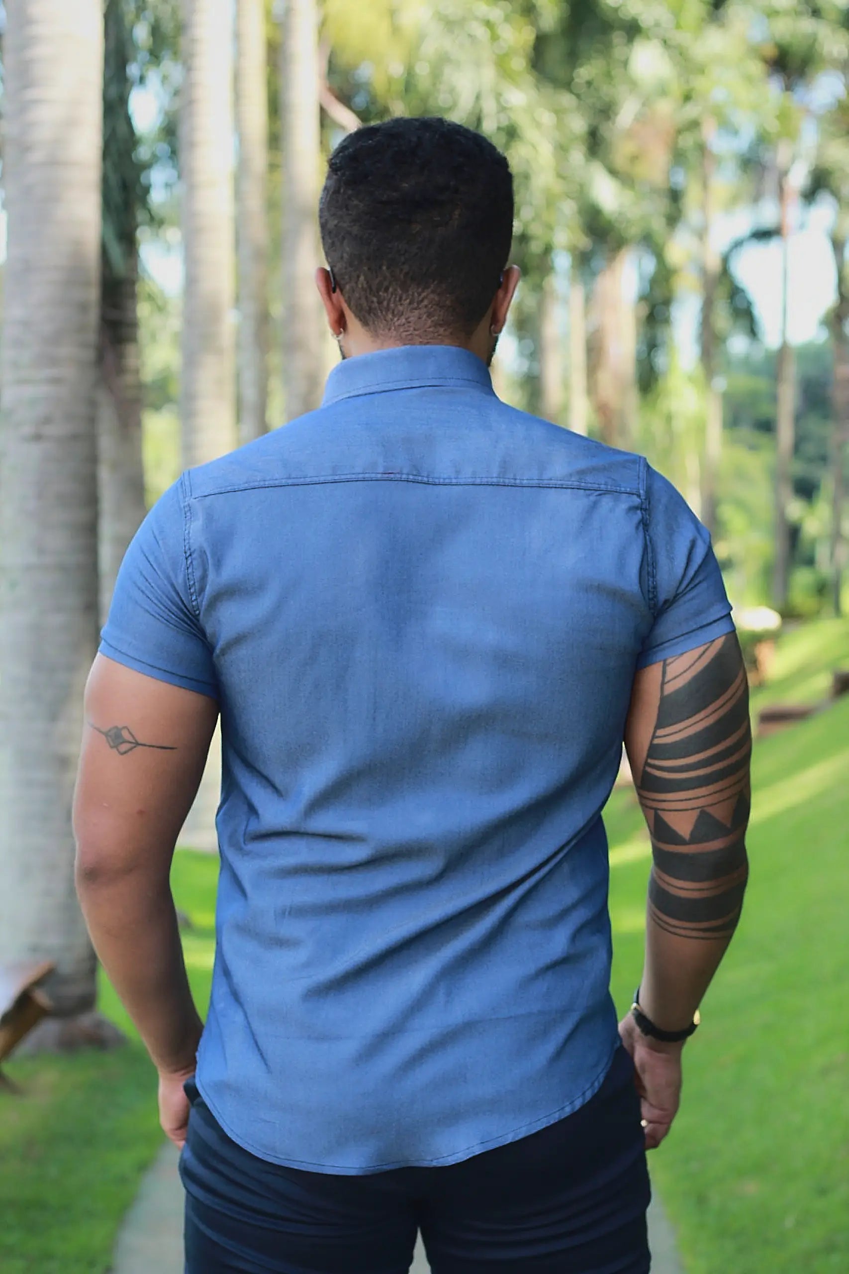 Camisa Slim Fit com Elastano Force Premium