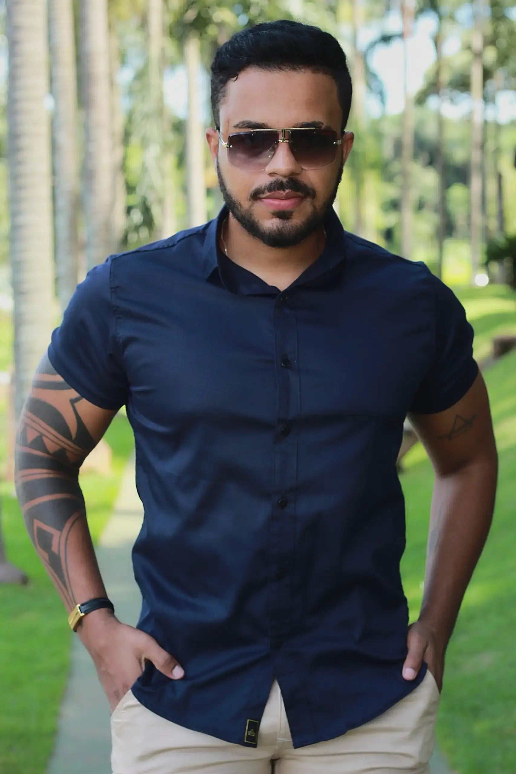 Kit 3 Camisas Slim Fit Tecnologicas Passa Facil com Elastano | Preto / Branco / Azul Marinho – R$ 219,99 (Cópia)