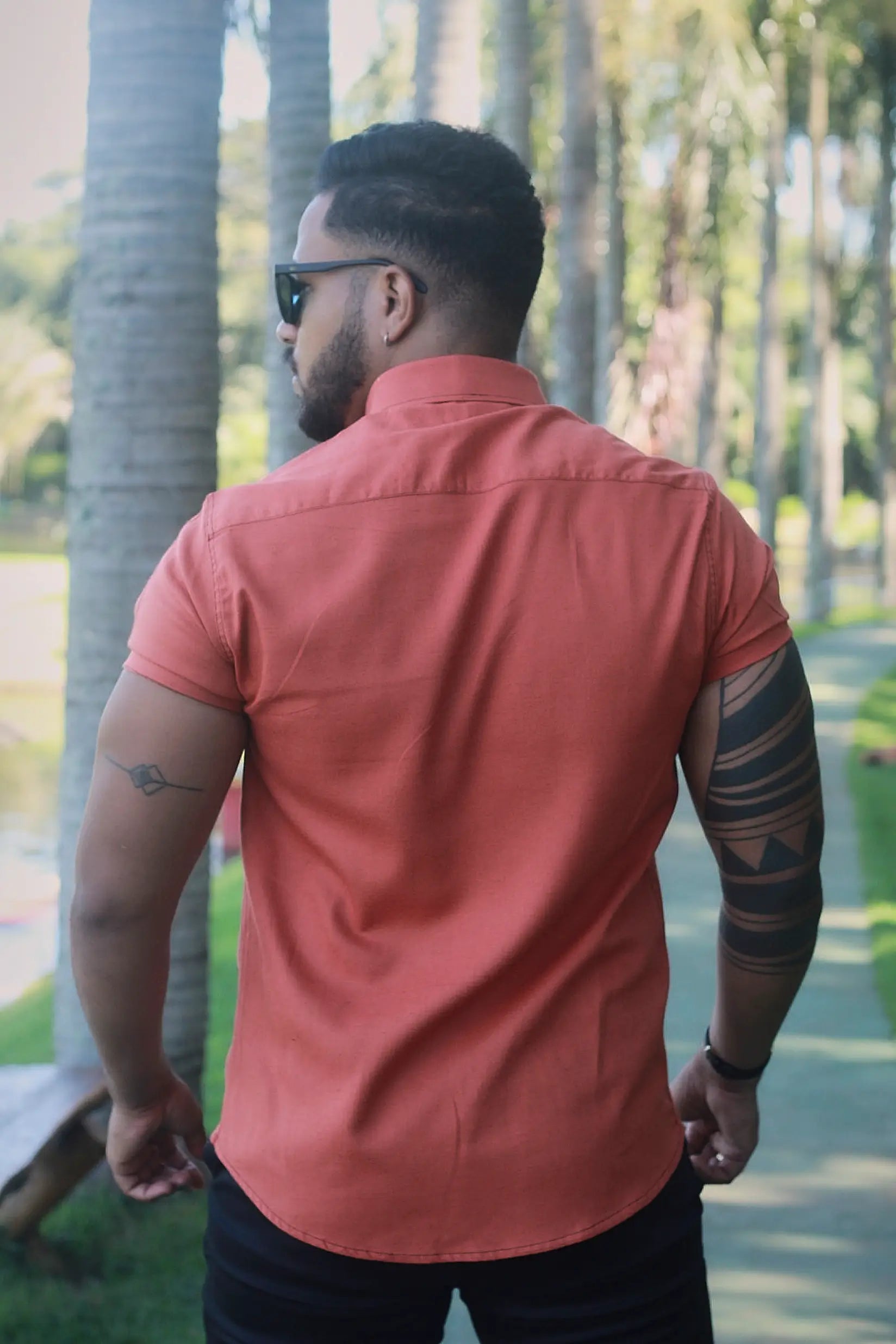 Camisa slim fit Linho Belga Telha Rustica