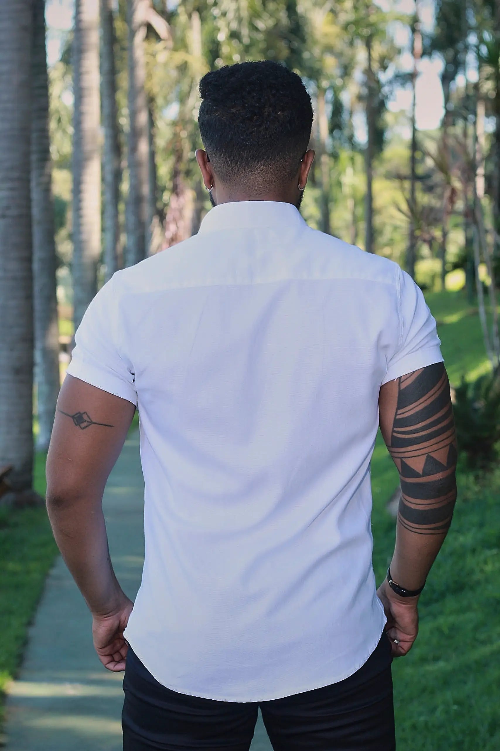 Camisa slim fit Linho Belga Branco