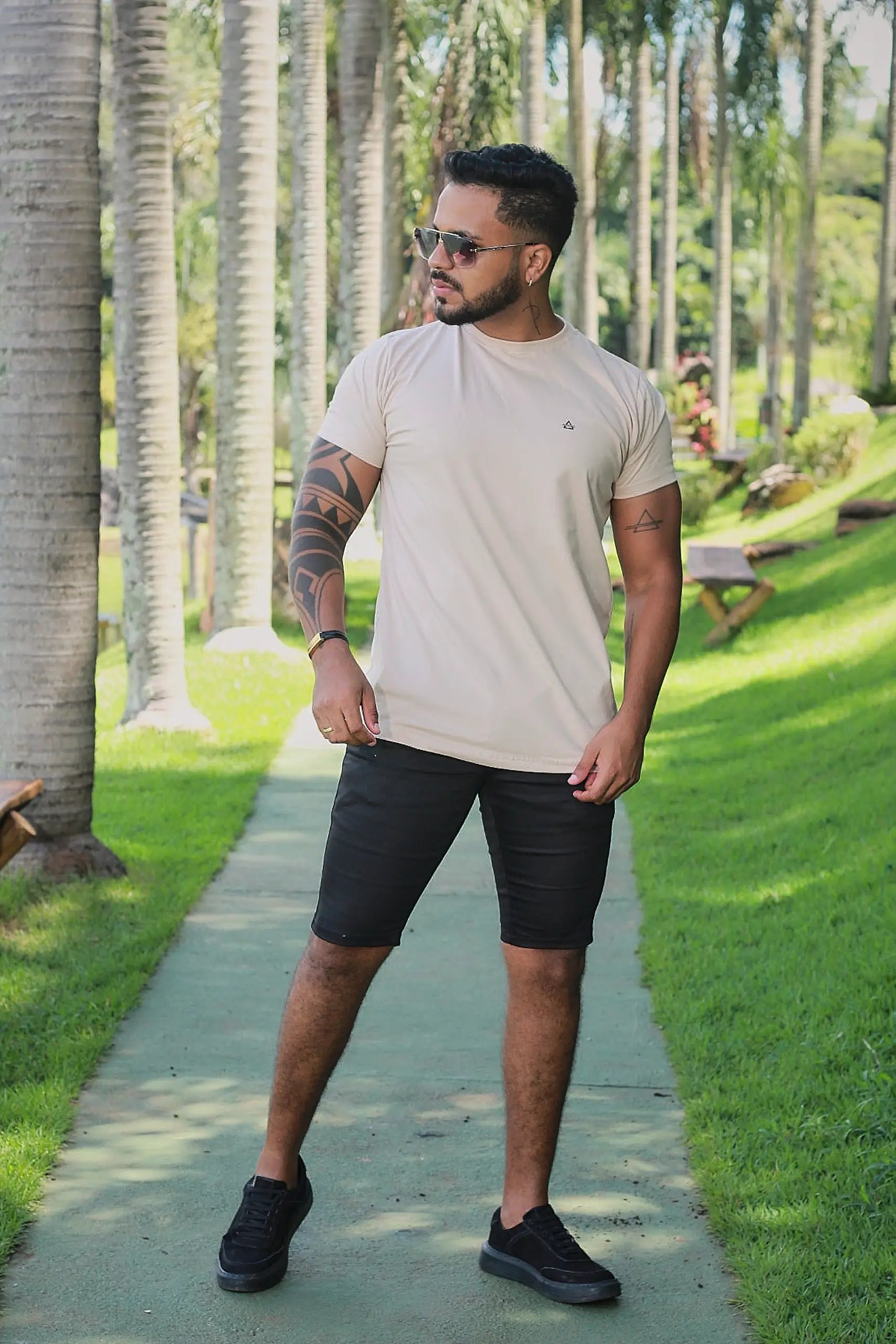 Camiseta Slim fit Basic Premium Bege