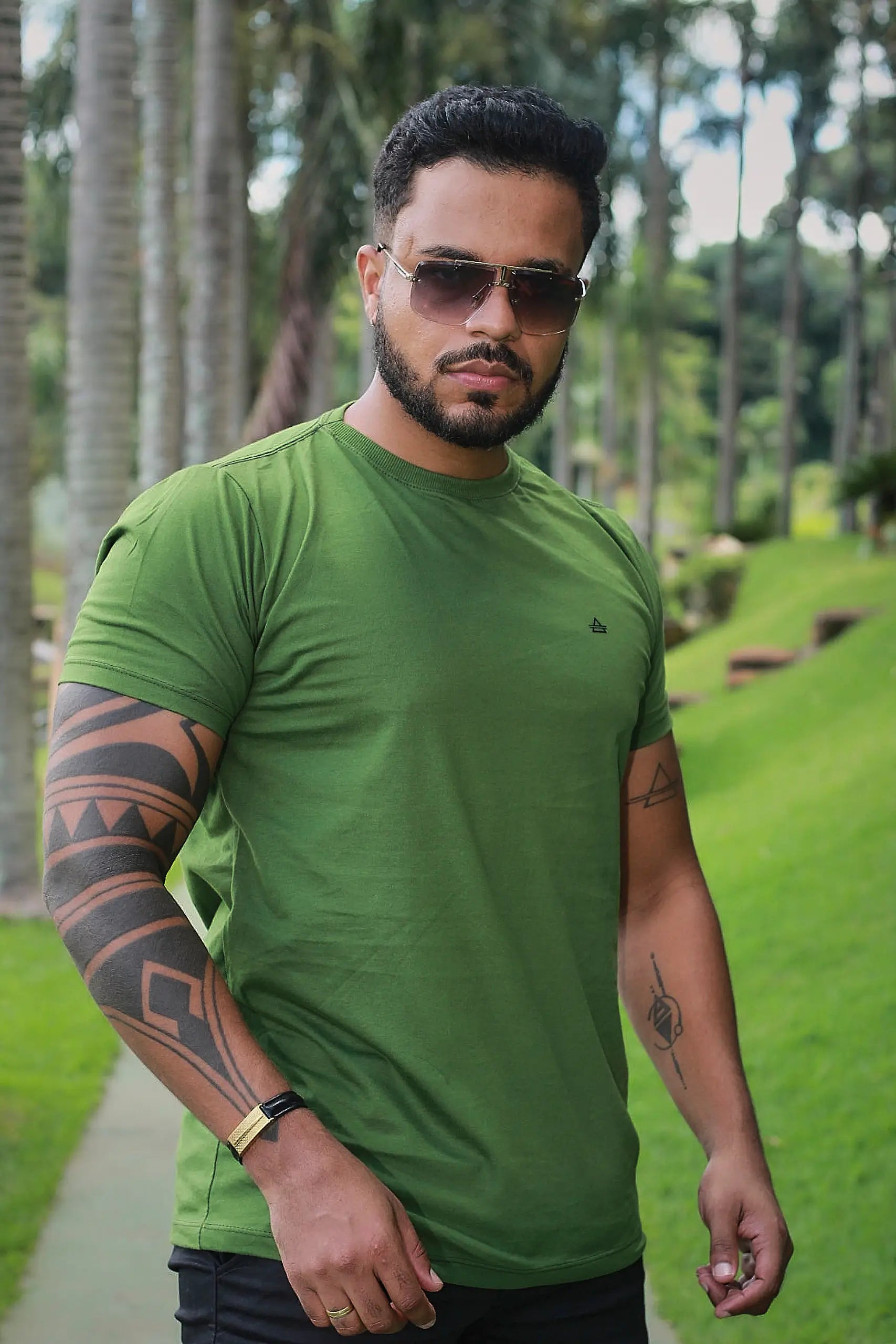 Camiseta Slim fit Basic Premium Verde Oliva