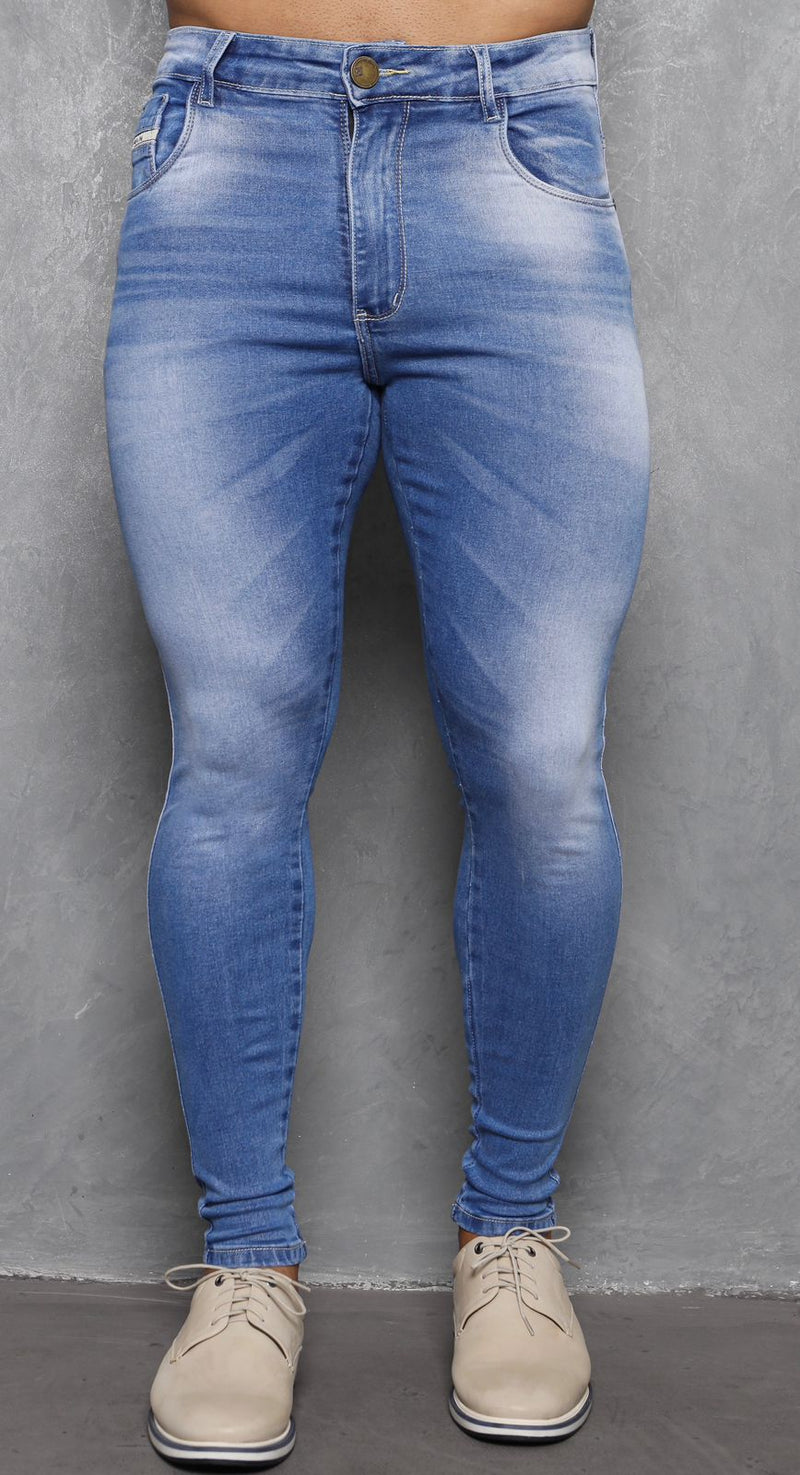Calça Jeans Azul Lavanderia SKY Premium 5% de elastano