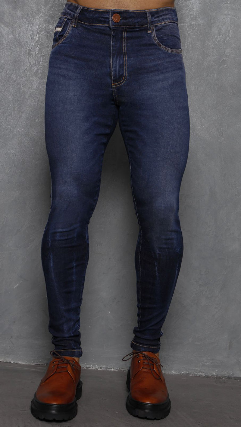 Calça Jeans Azul Lavanderia Stone Premium 5% de elastano