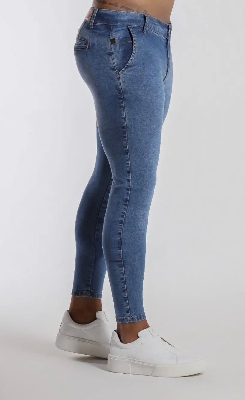 Calça Jeans Azul Lavanderia Bolso Faca Premium 5% de elastano