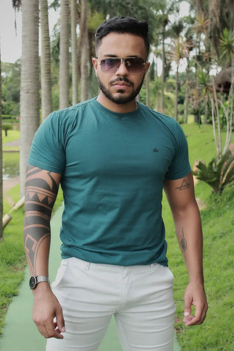 Camiseta Slim fit Basic Premium Verde Ôliva