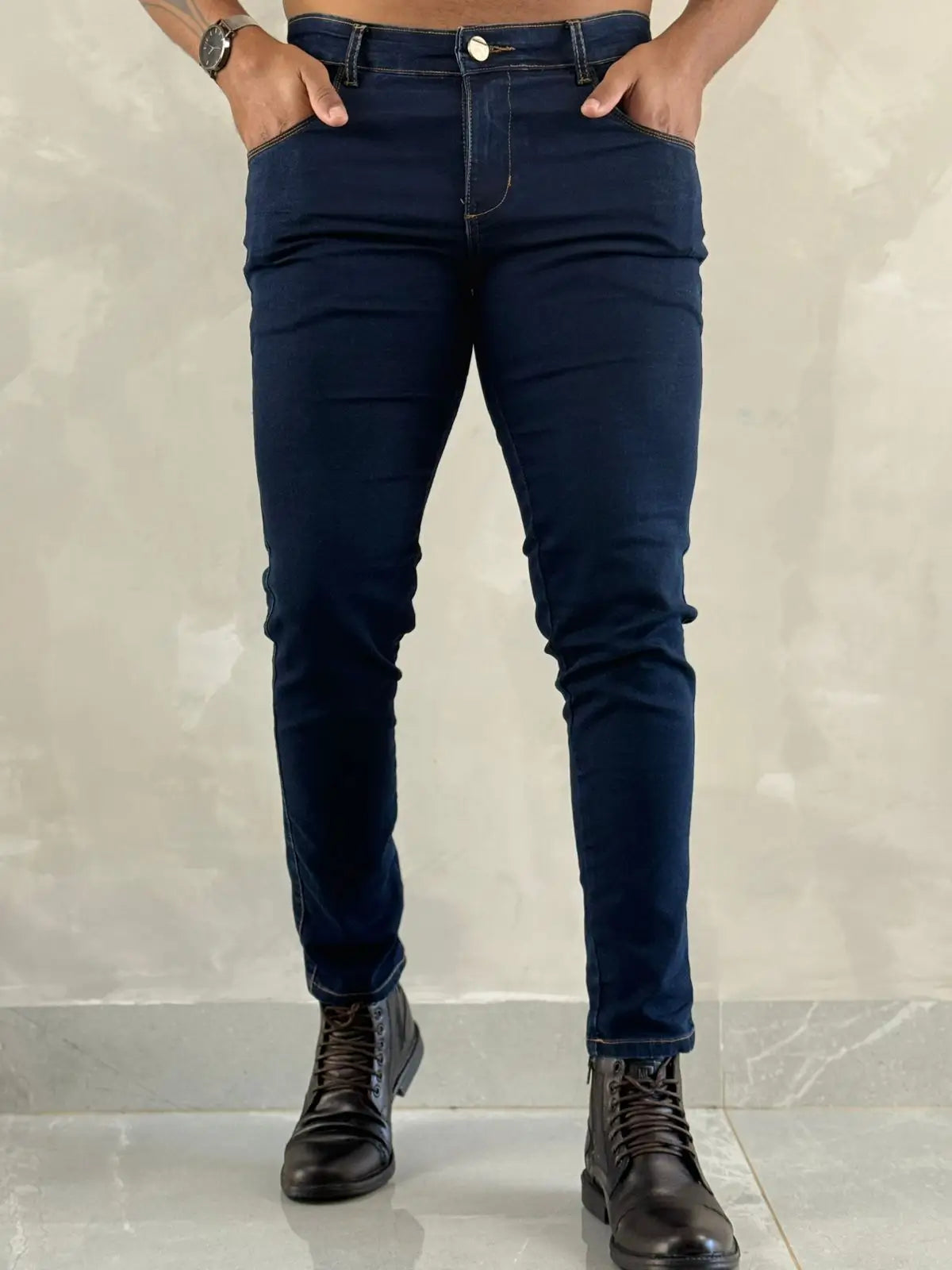 Kit 3 Calças Jeans Com Elastano Premium, Azul Intenso, Azul Medio , Azul Clara