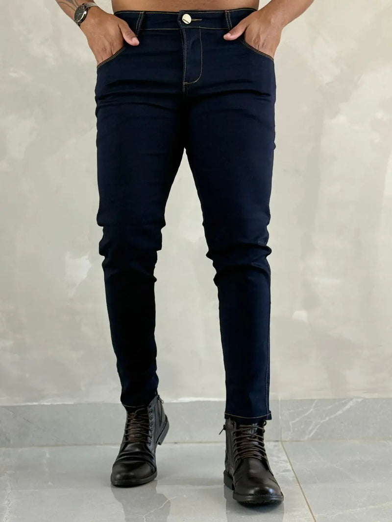 Kit 3 Calças Jeans Com Elastano Premium, Azul Intenso, Azul Medio , Azul Clara