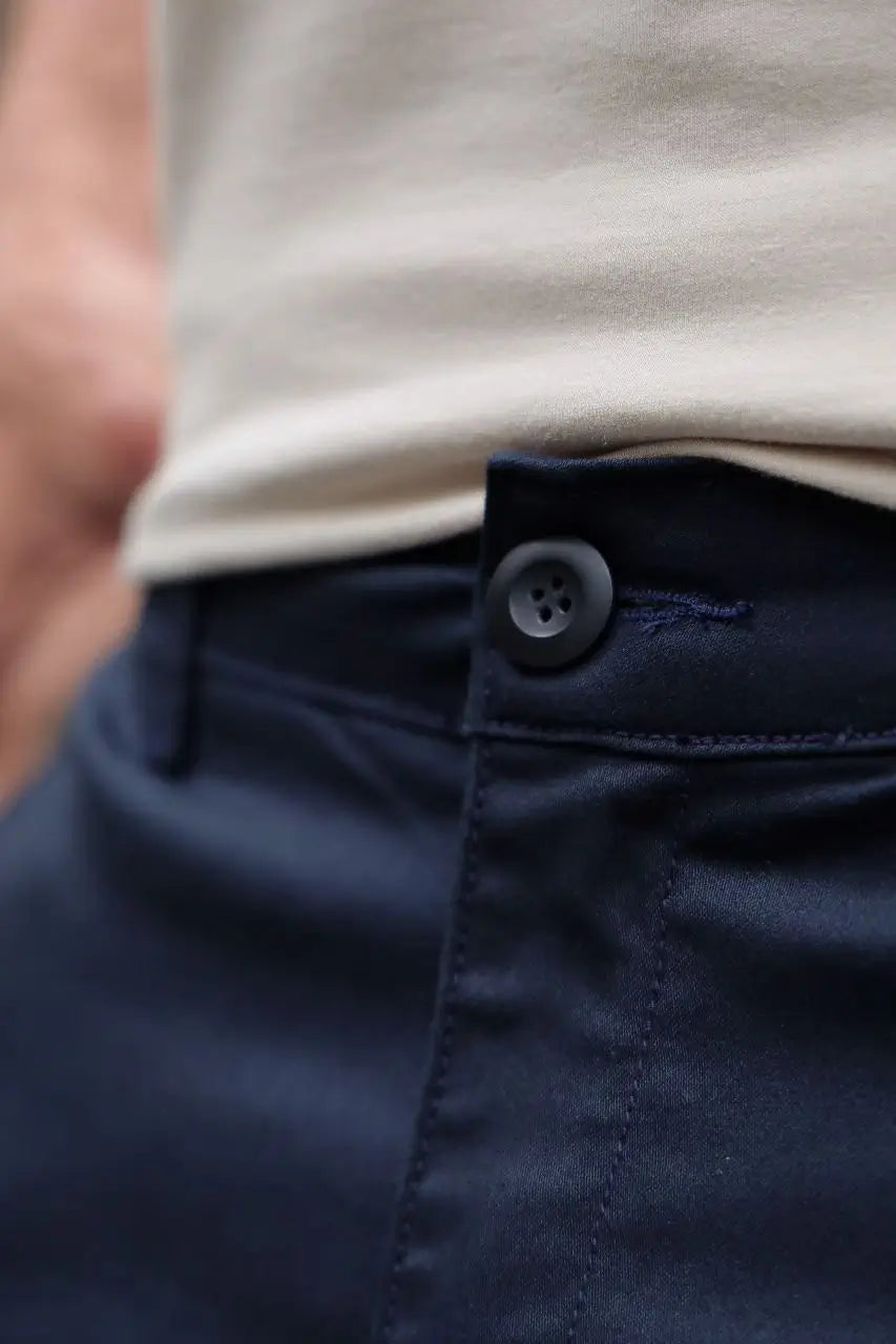 Calça alfaiataria Azul Noite bolso faca  jeans 5% de elastano