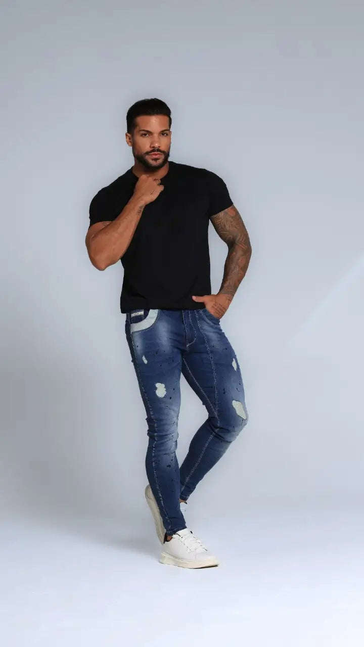 Calça Jeans Slim Com Elastano Premium