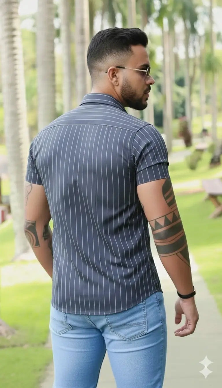 Camisa Slim Fit Premium Impacto Marinho