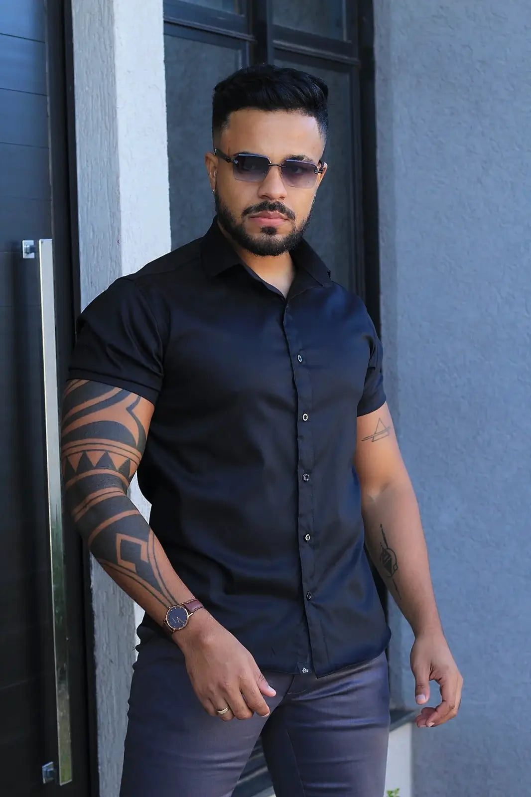 Kit 3 Camisas Slim Fit Tecnologicas Passa Facil com Elastano | Preto / Branco /Verde Militar – R$ 219,99