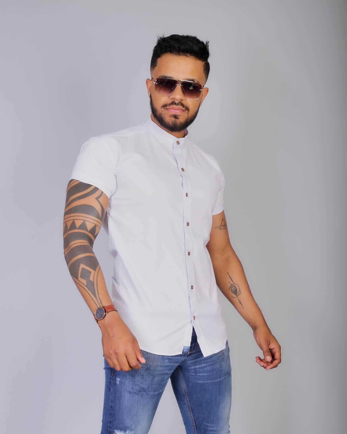 Camisa Slim Fit Premium Extra Gola Padre Grécia - invictacamisaria