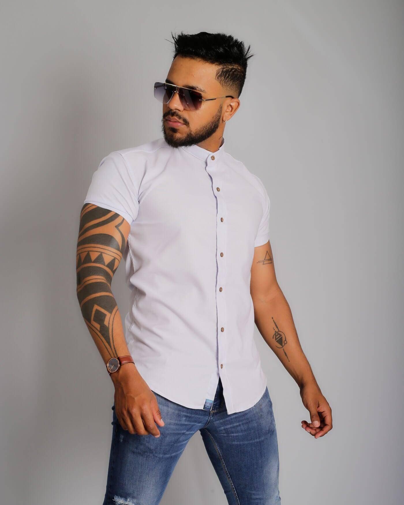 Camisa Slim Fit Premium Extra Gola Padre Grécia - invictacamisaria